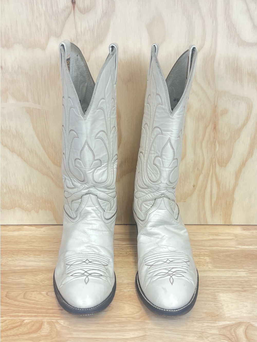 Vintage Hondo Cowboy Boots Men’s Size 11 EE Western Round Toe White - Picture 8 of 8